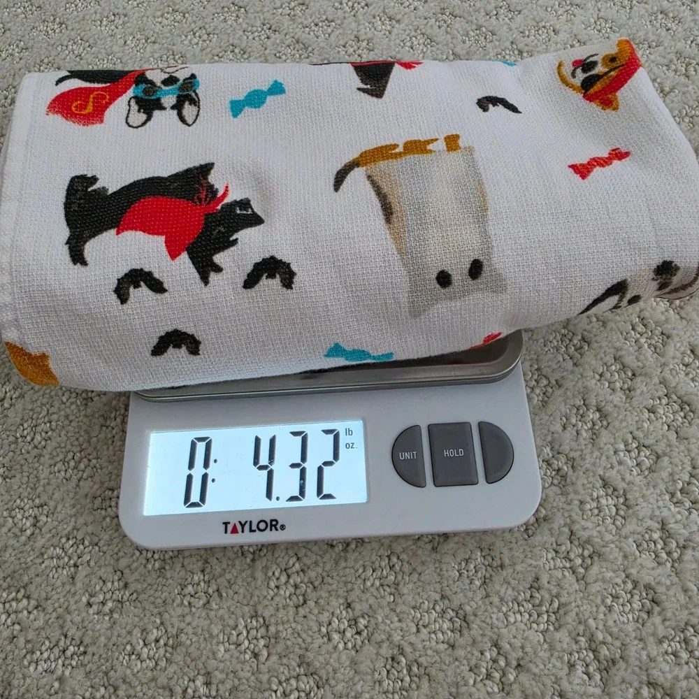 Cynthia Rowley Curious Halloween Dogs Hand Towel White Cotton 18x26.5 inch